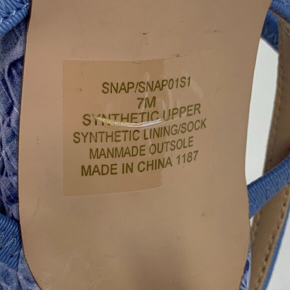 Steve Madden Stiletto Sandals Croc Embossed Vegan Leather Blue Sling Back Size 7 - Picture 7 of 7